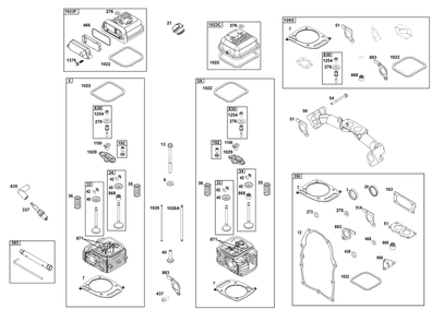 Cylinder Head Group Diagram and Parts List for 385447-0402-G1  Briggs and Stratton Engine